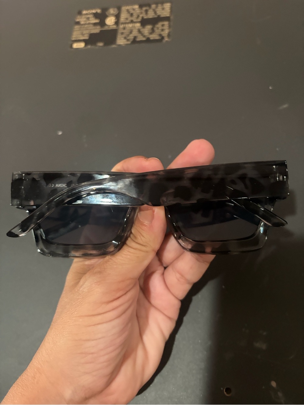Ladies Rectangular Black Tortoiseshell Sunglasses - Stylish UV Shades